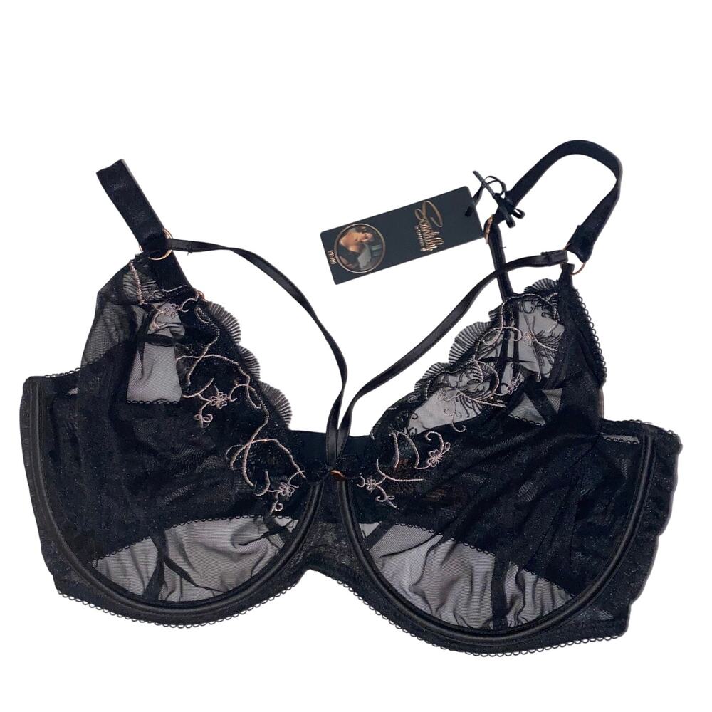 Curvy Kate Scantilly Surrender Bra 38J Black Sheer Lace NWT